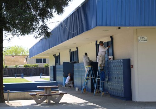 Modesto Christian Lockers Being Painted